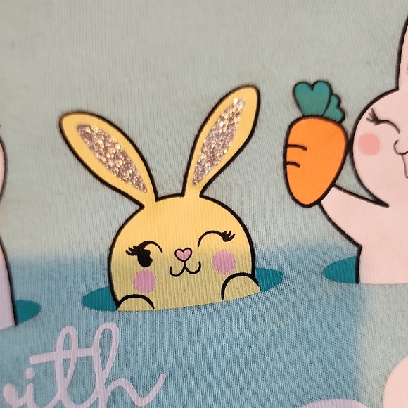 Way To Celebrate EUC Girls Aqua Graphic Tee Size L/XL - Picture 4 of 5